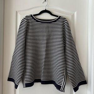 Ann Taylor Black and White Striped Sweater